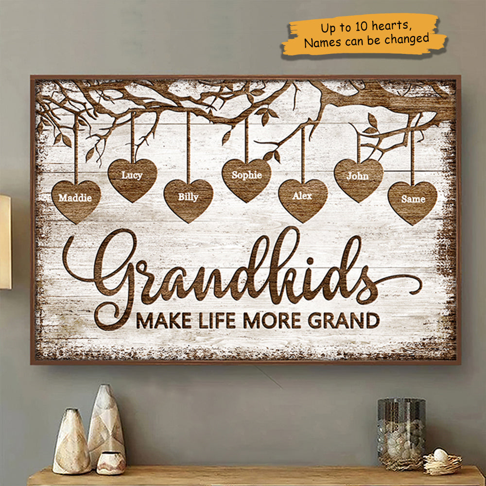 Grandkids Make Life Grand - Personalized Horizontal Poster