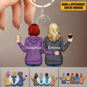 Personalized Sisters Besties Acrylic Keychain