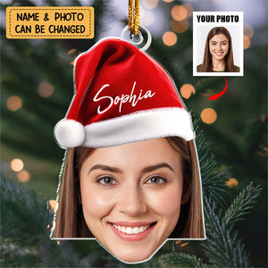 Funny Christmas Face - Personalized Photo Ornament