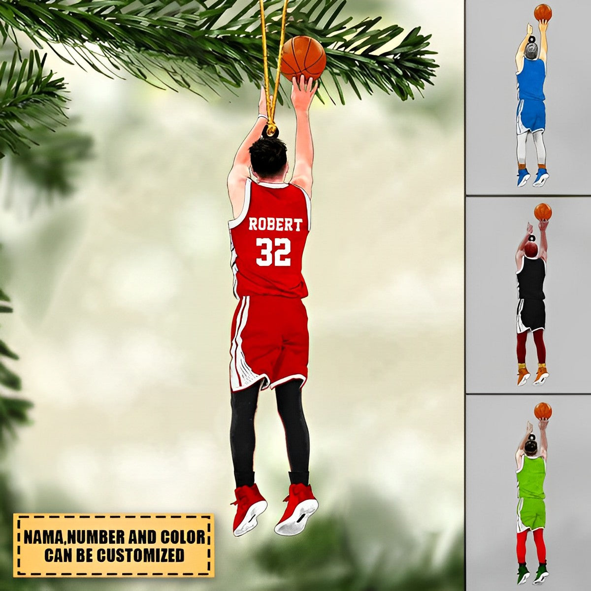 Personalized Basketball Player Acrylic Christmas Ornament For Basketball Lover,Basketball Player