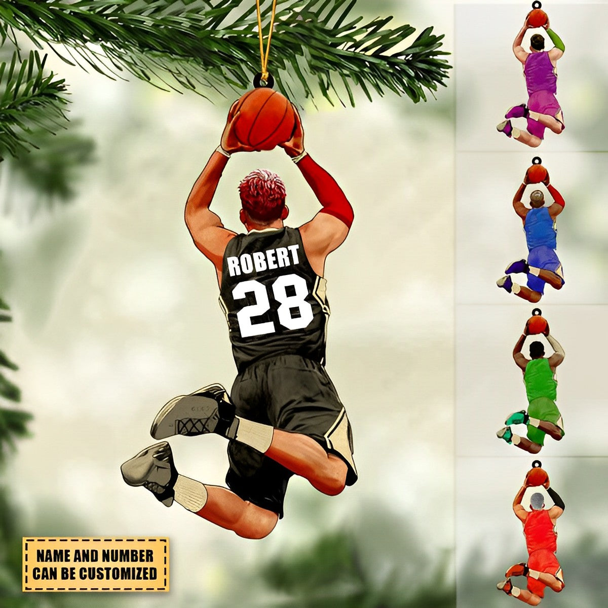 Personalized Basketball Player Acrylic Christmas Ornament For Basketball Lovers