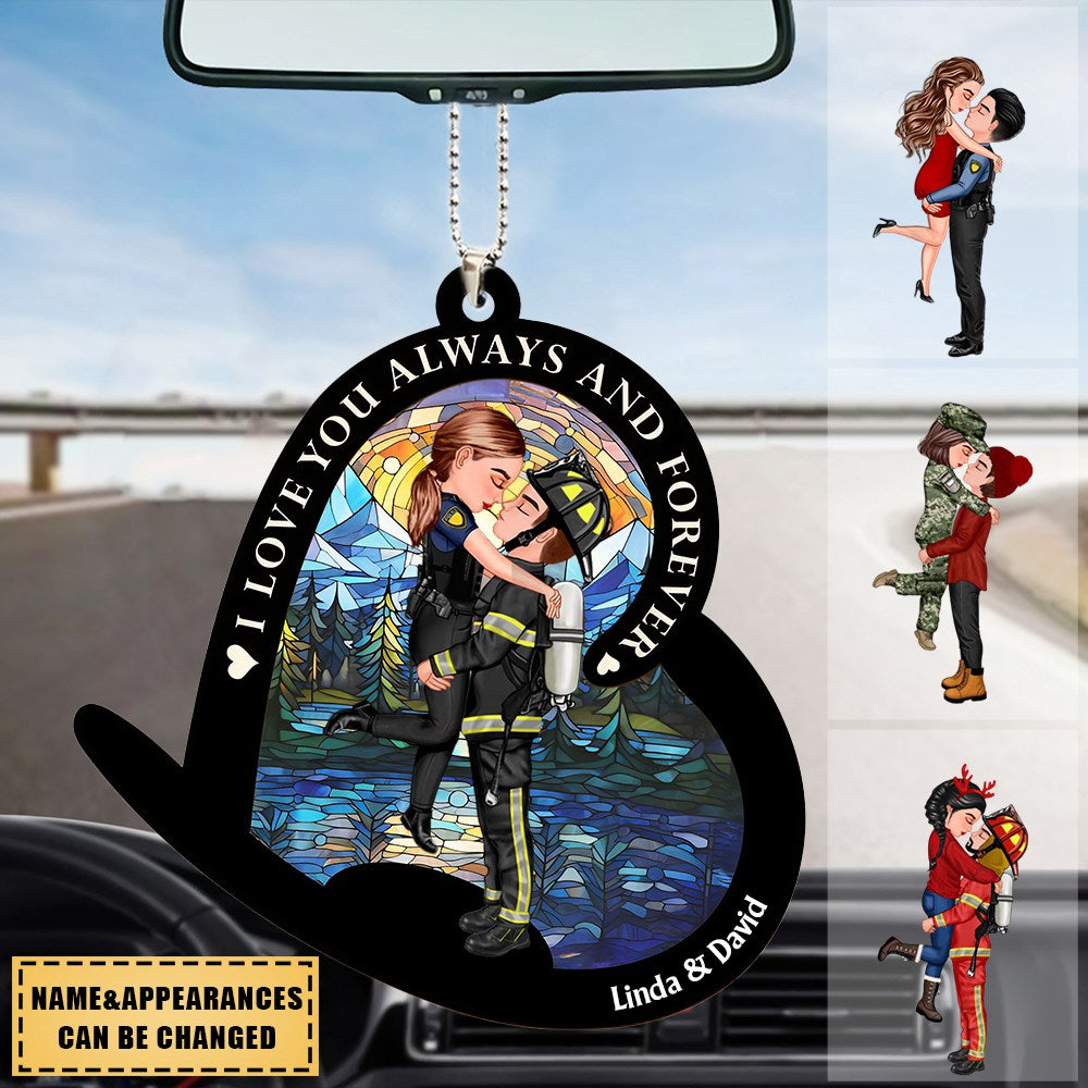 I Love You Always And Forever - Personalized Car Ornament