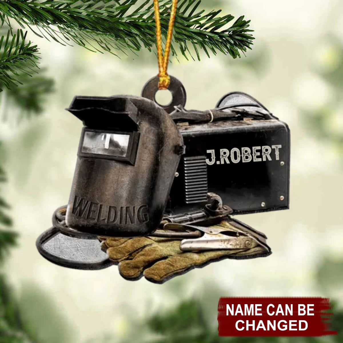 Personalized Welder  Christmas Ornament - Welding Supplies