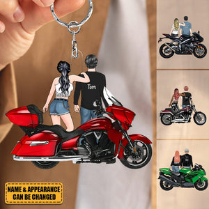 Riding Partner For Life - Personalized Acrylic Keychain, Motorcycle Couple, Gift For Motorcycle Lovers