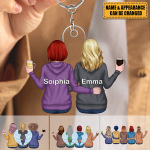 Personalized Sisters Besties Acrylic Keychain