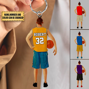 Personalized Basketball Player Acrylic Keychain For Basketball Lover