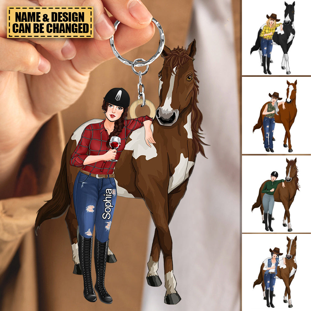 Equestrian Horse Lover Personalized Keychain