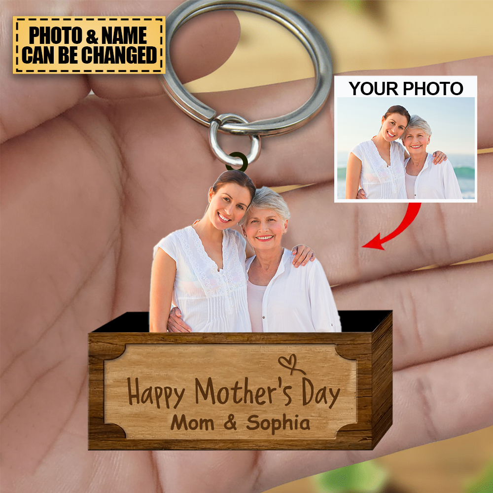 Personalized Upload Photo Mother's Day Keychain