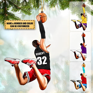 Personalized Basketball Player Christmas Ornament For Basketball Fans , Basketball Lovers