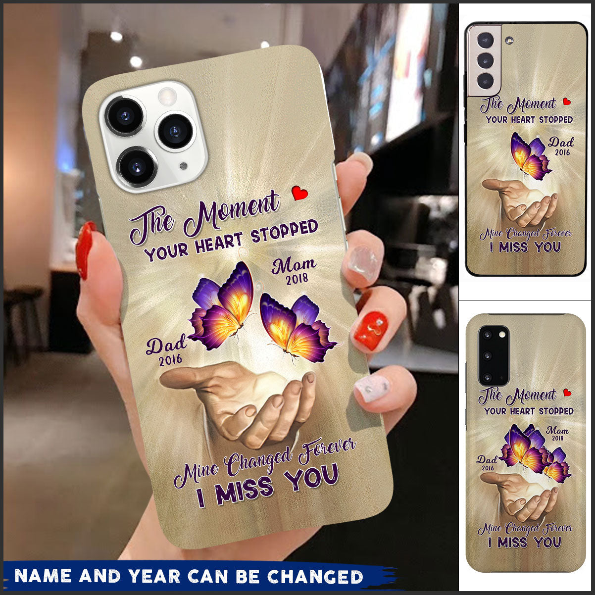 The Moment Your Heart Stopped, Mine Changed Forever I Miss You Custom Phone Case Ntk07mar22dd2