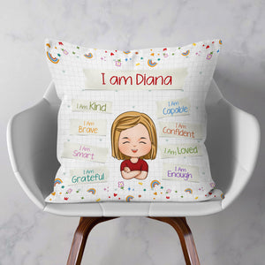 Affirmations I Am Kind I Am Loved - Personalized Pillow