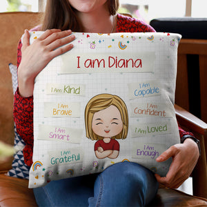 Affirmations I Am Kind I Am Loved - Personalized Pillow