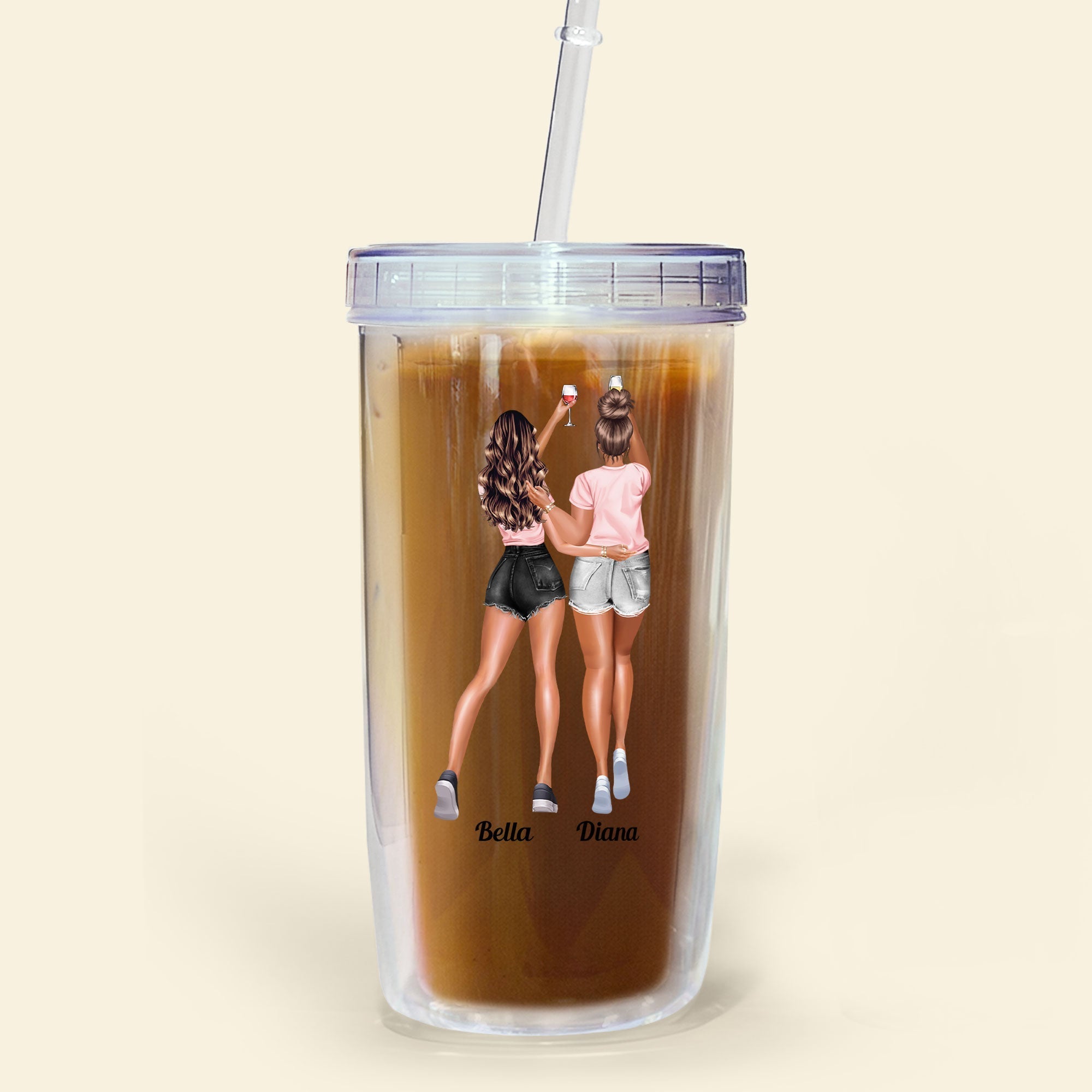 Personalized Acrylic Insulated Tumblers With Lid & Straw