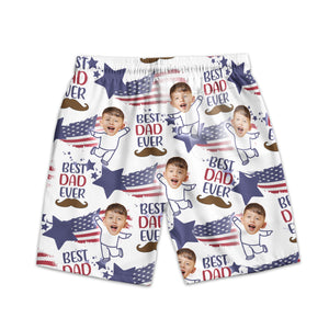 Photo Inserted Best Dad Ever - Personalized Men's Beach Shorts