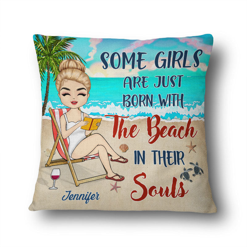 Some Girls Are Just Born - Gift For Beach Lovers - Personalized Custom Pillowcase