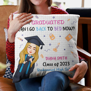 I Graduated - Personalized Graduation Girl Boy Pillow