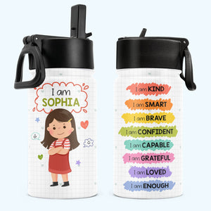 Kind Smart Loved - Personalized Kids Water Bottle With Straw Lid