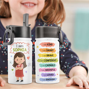 Kind Smart Loved - Personalized Kids Water Bottle With Straw Lid