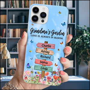 Grandma Mom's Garden Butterfly Kids, Love Is Always In Bloom Personalized Phone Case LPL21APR23KL1