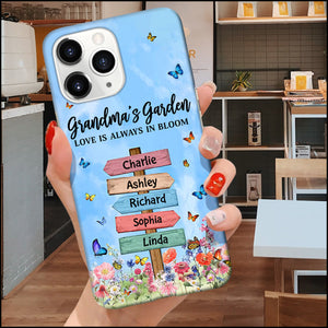 Grandma Mom's Garden Butterfly Kids, Love Is Always In Bloom Personalized Phone Case LPL21APR23KL1