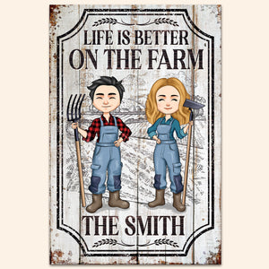 Life Is Better On The Farm - Personalized Metal Sign