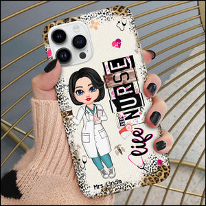 Leopard Pretty Doll Nurse Life Scrubs Angel Personalized Phone Case