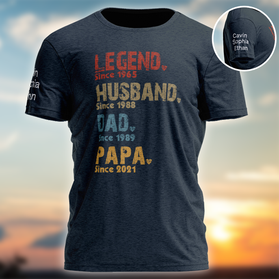 Personalized Dad Established T-Shirt