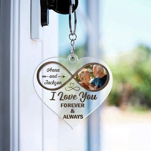 Custom Photo God Knew My Heart Needed You - Personalized Heart Shaped Acrylic Keychain