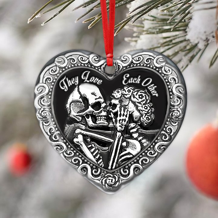 SKULL COUPLE JEWELRY HEART ORNAMENT