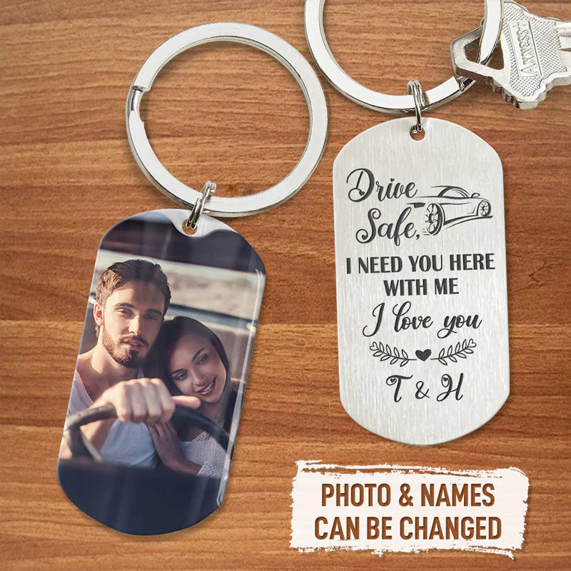 Candidly K Handmade Be Safe I Need You Here with Me Key Chain