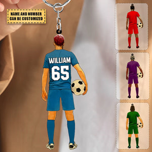 Personalized Soccer Player Acrylic Keychain For Soccer Lover