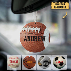 Personalized All Star Sports Round Ornament