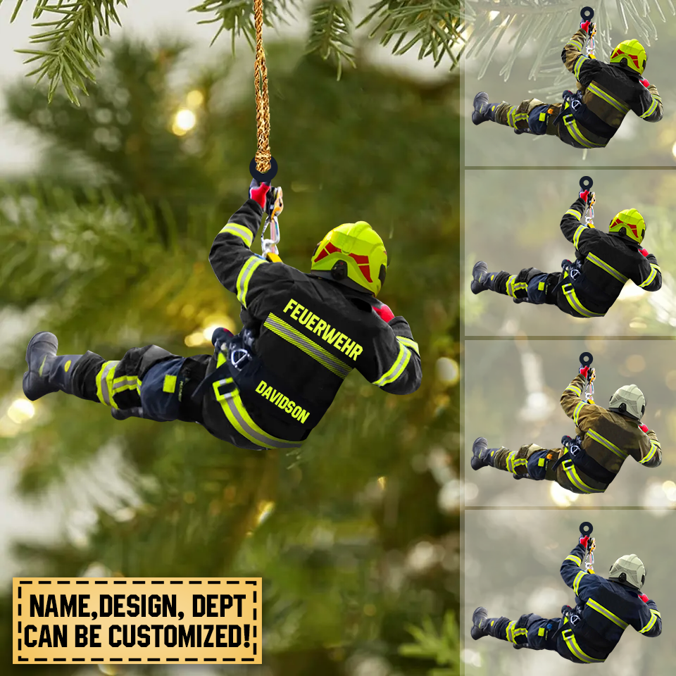 PERSONALIZED Australian FIREFIGHTER CHRISTMAS ORNAMENT