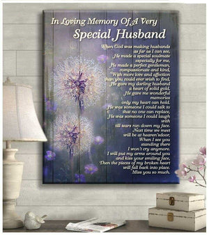 Sympathy Canvas Gift Special Husband Butterfly Wall Art Decor