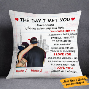 Couple The Day I Met You Pillow