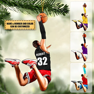 Personalized Basketball Player Christmas Ornament For Basketball Fans , Basketball Lovers