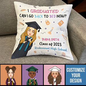 I Graduated - Personalized Graduation Girl Boy Pillow