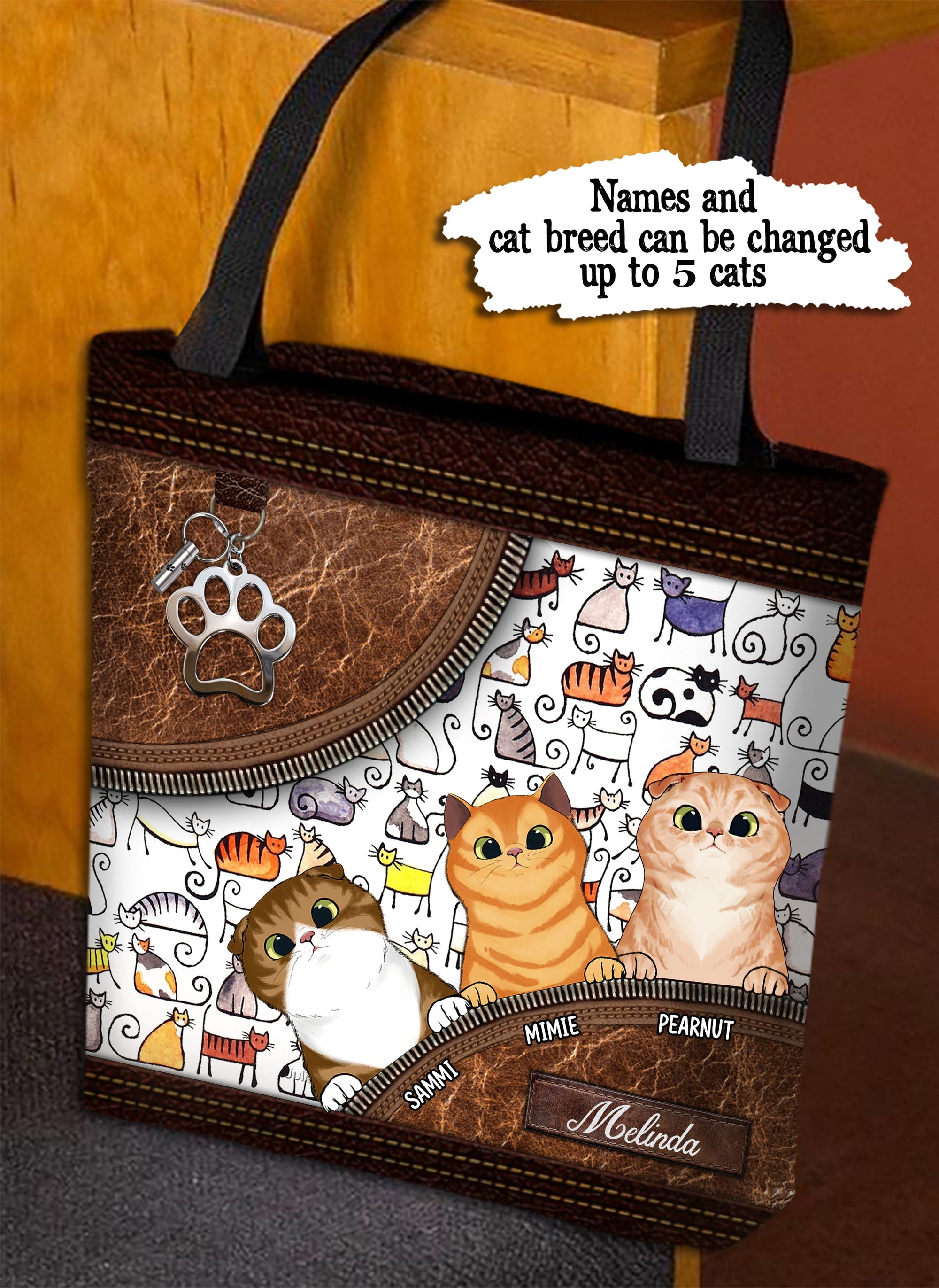 Personalized Cat Leather Handbag, Personalized Gift for Cat Lovers, Cat  Mom, Cat Dad - LD050PS06 - BMGifts