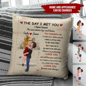 Couple - The Day I Met You - Personalized Pillow