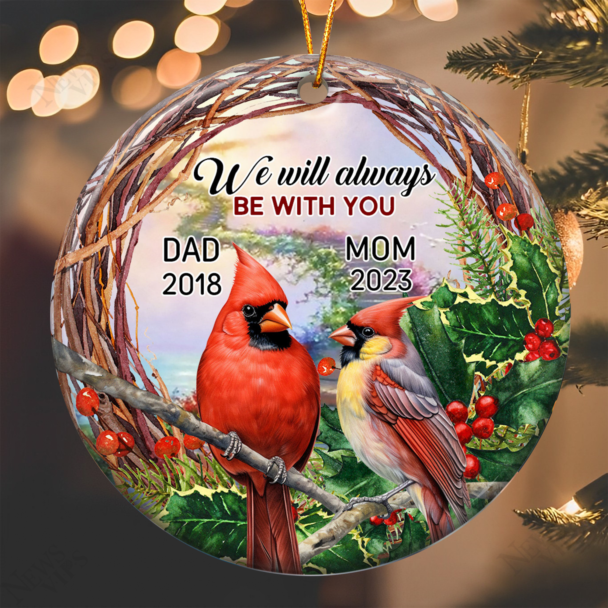 We Will Always Be With You - Personalized Ceramic Ornament