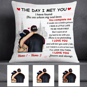 Couple The Day I Met You Pillow