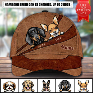 Gift For Father Dog Curving Pattern Personalized Classic Cap