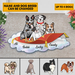 Flying With Dogs Personalized Custom Shaped Doormat - CD013PS01