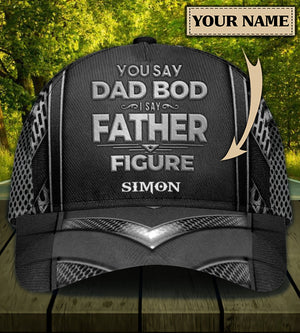 Gift For Father Father Figure Black And Silver Personalized Classic Cap - CP283PS07