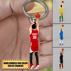 Personalized Basketball Player Acrylic Keychain For Basketball Lover, Basketball Player