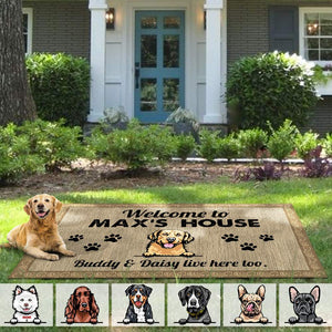 Welcome Dog's House Dog Patio Rug, Patio Mat