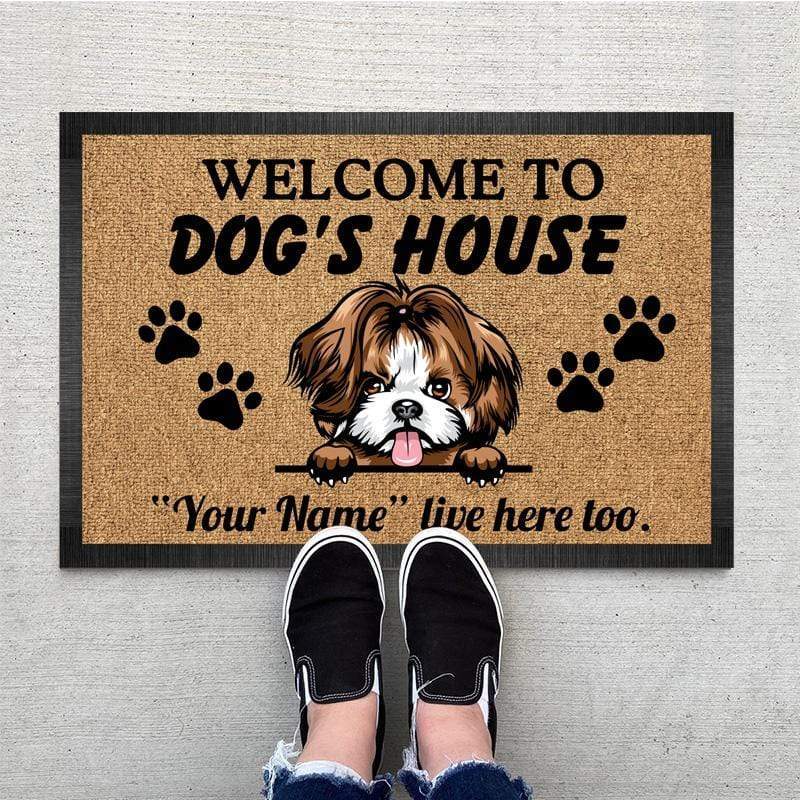 Welcome Dog House Personalized Doormat