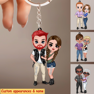 Personalized Couple Hugging Keychain Gift for Couples