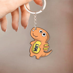 Personalized Grandma Mom Nana Dinosaur T Rex Cute Gift For Mother's Day Birthday Gift For Grandkids Acrylic Keychain