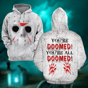 Custom Serial Killer Face Mask - All Over Print Halloween Hoodie